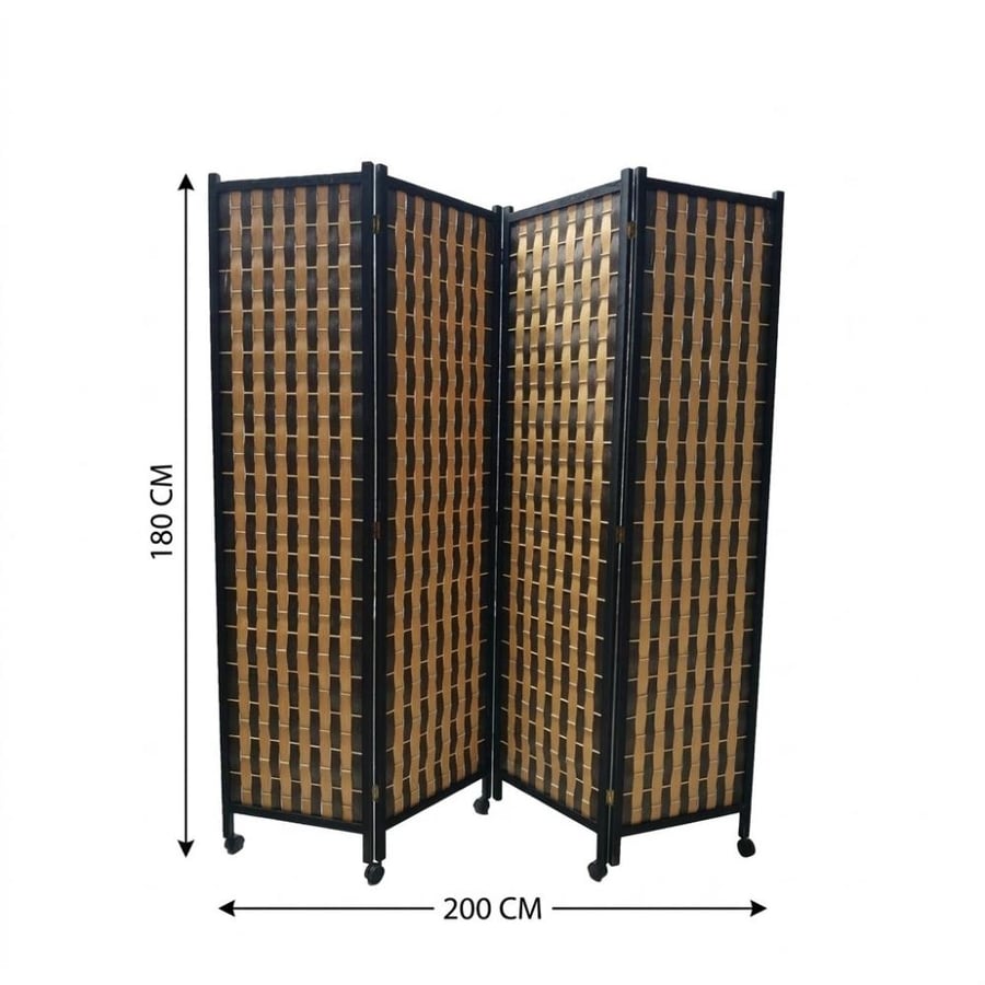 بارتشن متحرك خشبي وبني 200×180 سم - موديل DV-15