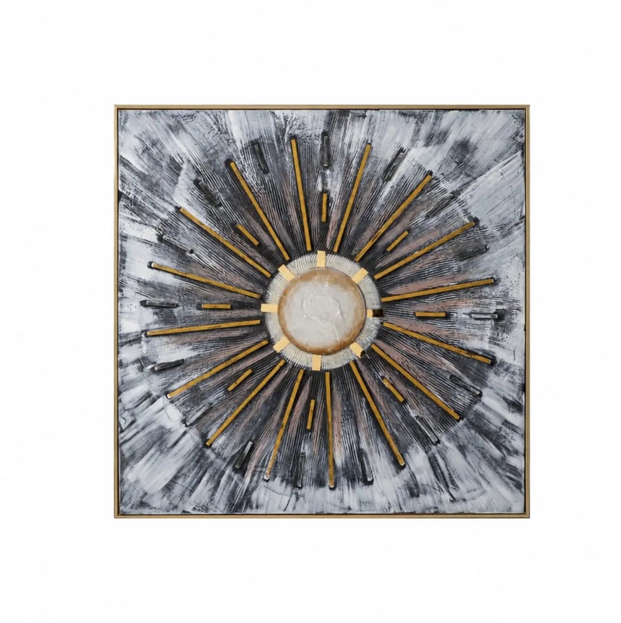 لوحة جدارية فنية بإطار ذهبي 100×100 سم - موديل SHW-372