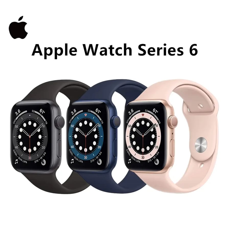 100% الأصلي أبل ووتش سلسلة 6 44 ملم GPS أبل ووتش S6 الألومنيوم حالة مع الرياضة الفرقة iOS SmartWatch