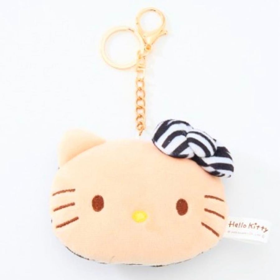 هيلوكيتي دمية بوجه الشخصيه مع حامل معدني نسخة الزيبرا | Hello Kitty Mascot Keychain Face Charm Zebra