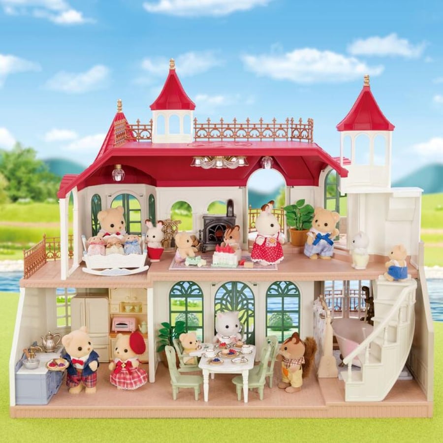 سلفانيان فاميليز منزل باسقف حمراء | Sylvanian Families  Sparkling Waterside Red-Roof Dollhouse