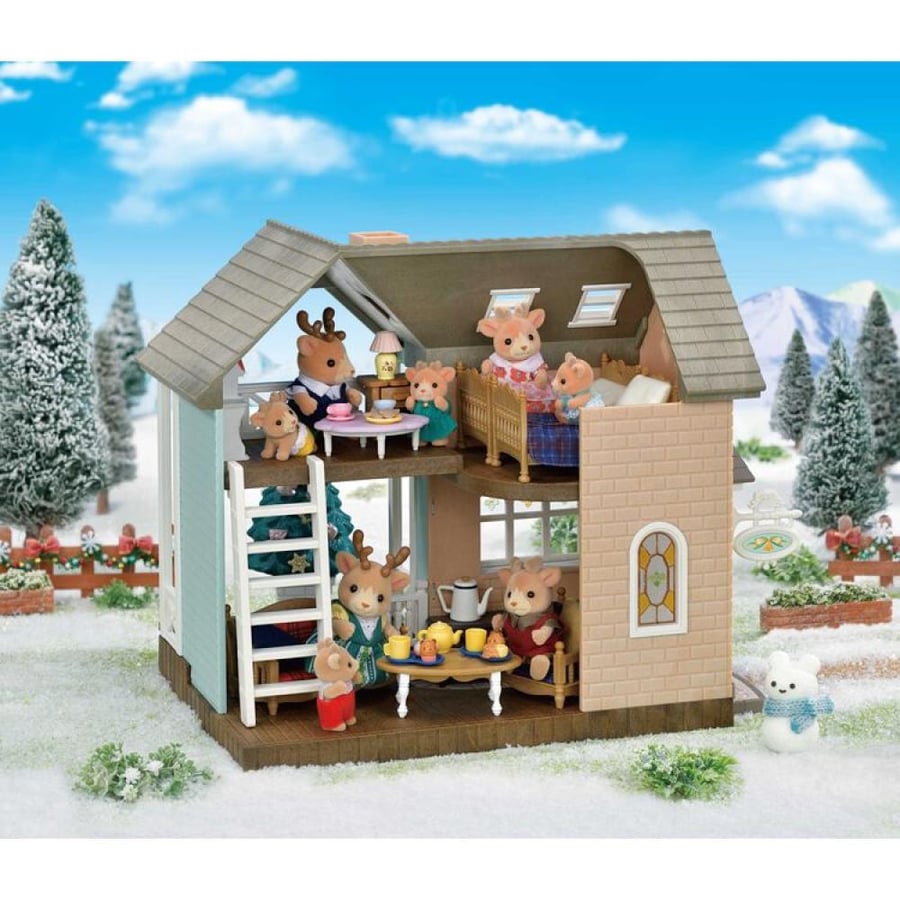 سلفانيان فاميليز منزل العطلة السنوية | Sylvanian Families Reindeer Siblings and Christmas Holiday Lodge