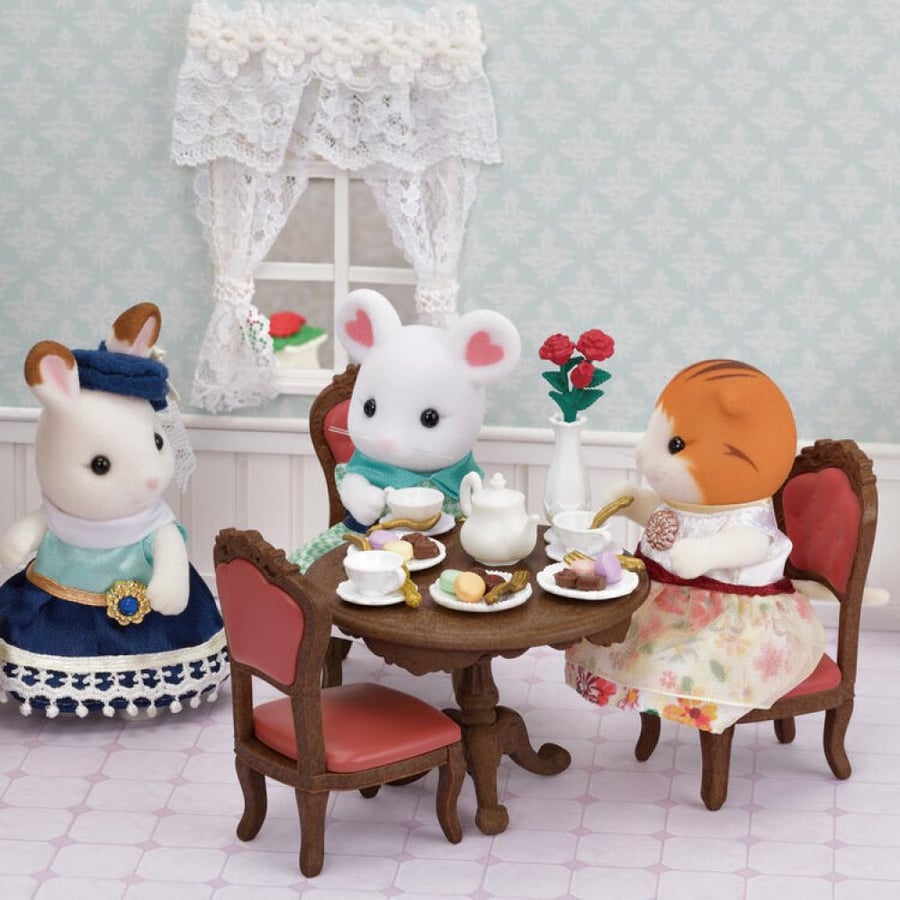 سلفانيان فاميليز مجموعة طاولة الطعام الأنيقة | Sylvanian Families Chic Dining Table Set.