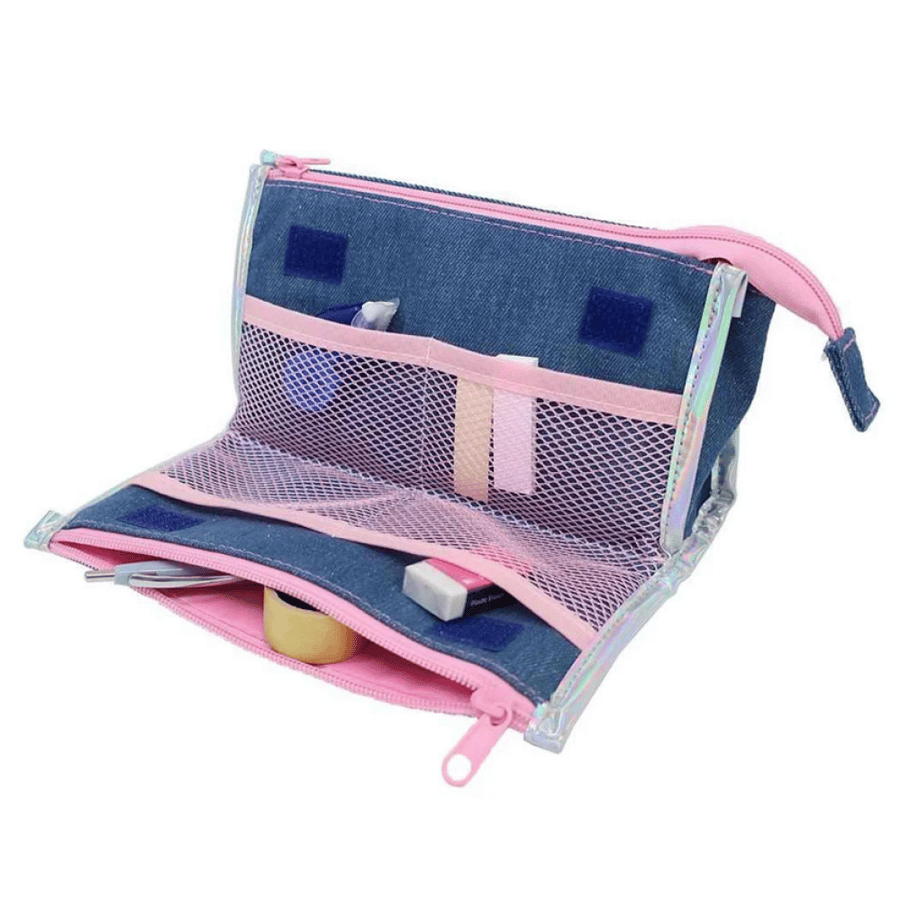 سانريو حقيبة جينز بسحّابين لاوساهانا | Sanrio Dual-zip Denim Pouch - Usahana