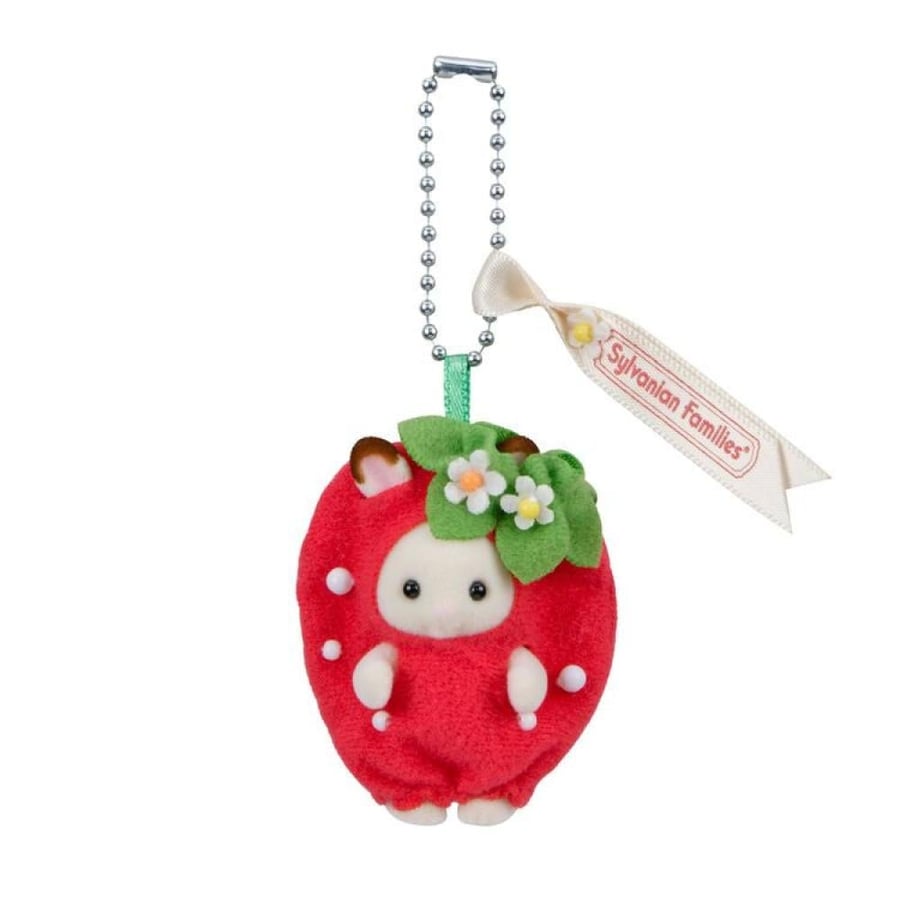 سلفانيان فاملي ميدالية ارنب الفراولة | Sylvanian Families Chocolate Rabbit Strawberry Keychain