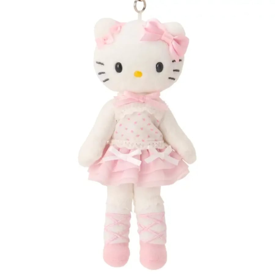 هيلوكيتي | دميه مع حامل معدني باليه كور | Hello Kitty Mascot Holder Balletcore