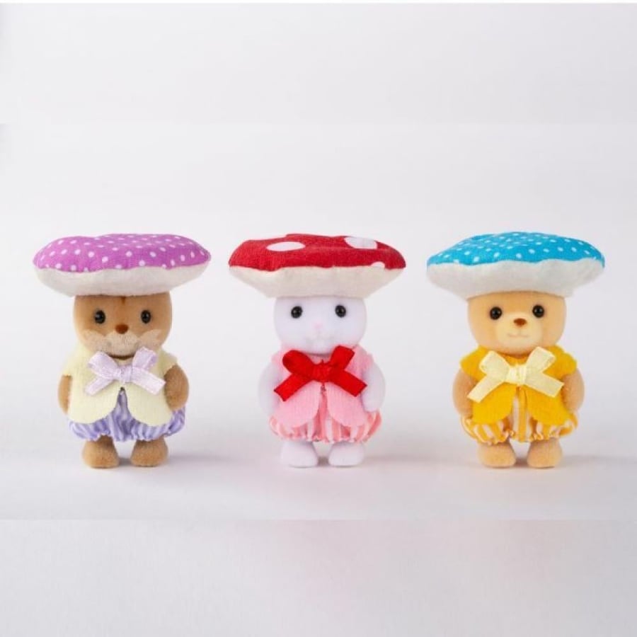 سلفانيان فاميليز اصدار المشروم | Sylvanian Families Calico Critters Baby Mushroom Trio Mouse Squirrel Bear