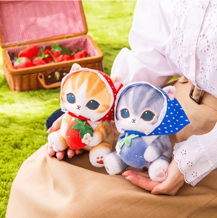 دمية موفوساند نسخة الفراولة الزرقاء | mofusand MERCI STRAWBERRY Plush (Blue Strawberry)