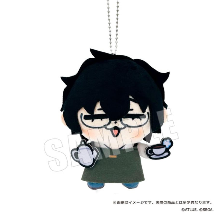 بيرسونا 5 رويال دمية قطفية مع حامل معدني لرين x بوكوبو نسخة الباريستا | Persona 5 The Royal Protagonist x Bukubu Plush Mascot