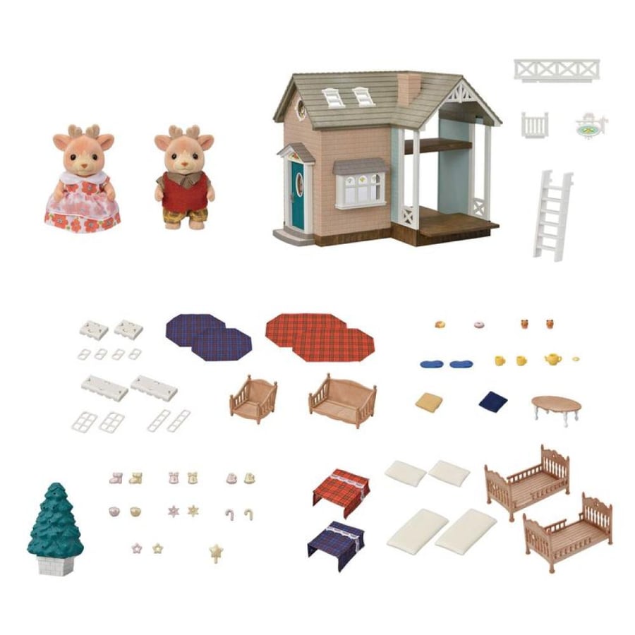 سلفانيان فاميليز منزل العطلة السنوية | Sylvanian Families Reindeer Siblings and Christmas Holiday Lodge