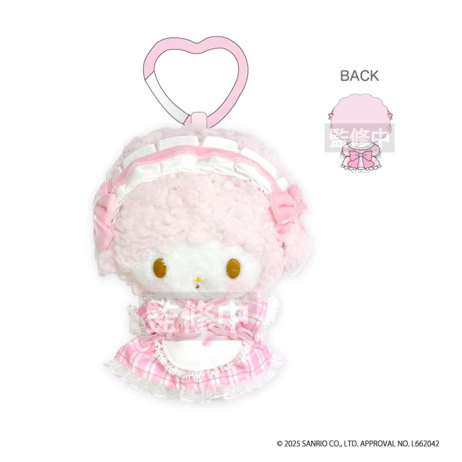 سانريو ماي سويت بيانو دمية مع تعليقة قلب | My Sweet Piano_Mascot with Carabiner Pink