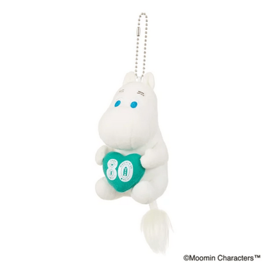 مومين دمية مومين مع تعليقة | Moomin Logo Mascot—80th Anniversary