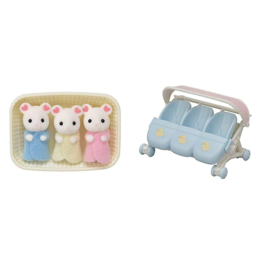 سلفانيان فاميليز مجموعة فئران المارشملو | Sylvanian FamiliesMarshmallow Mouse Triplets Care Set