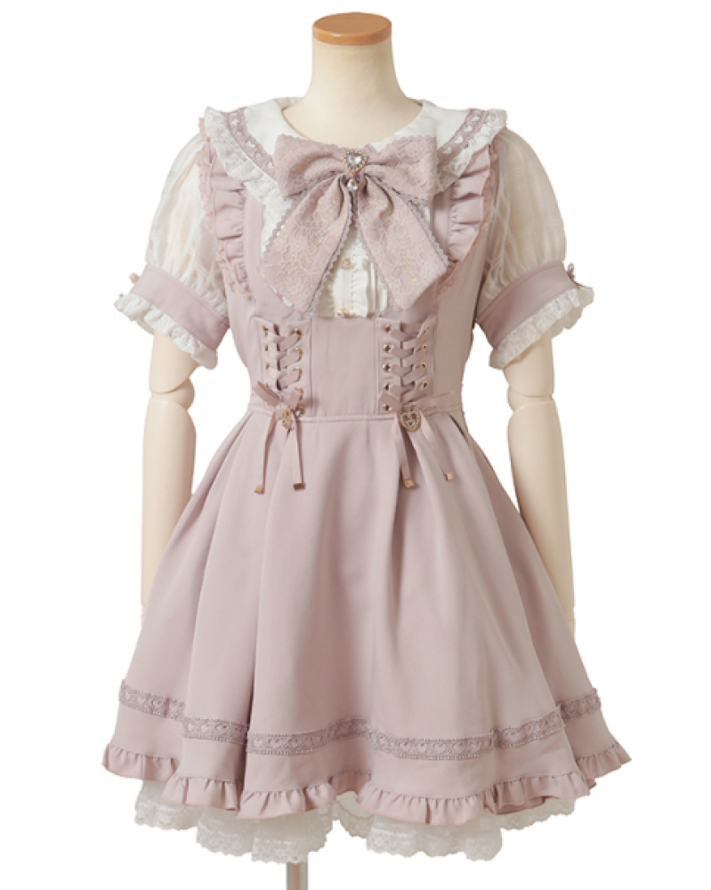 ليزليسا فستان القلب | Heart collar pleated ruffle dress