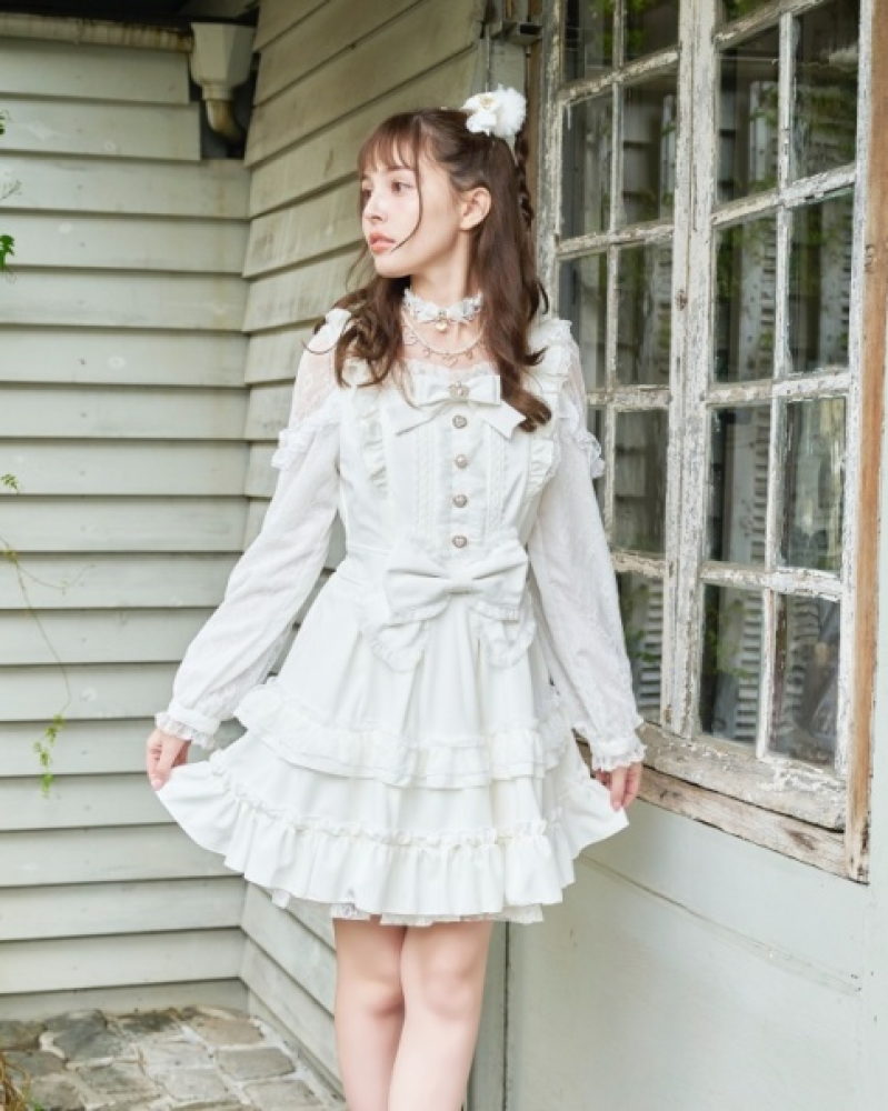 ليزليسا فستان تيارا |Tiara Ribbon Tied One Piece