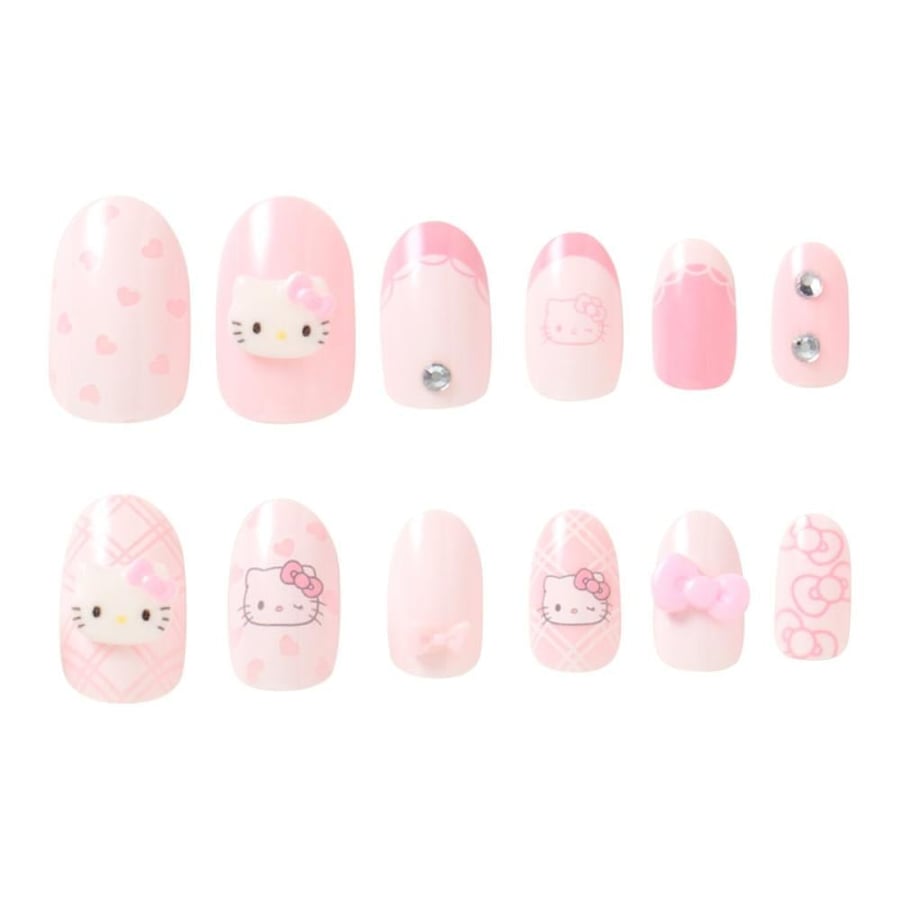 هيلو كيتي – أظافر ستايل الباليه | Hello Kitty Nail Tips Ballet Core (Sanrio Closet Collection)