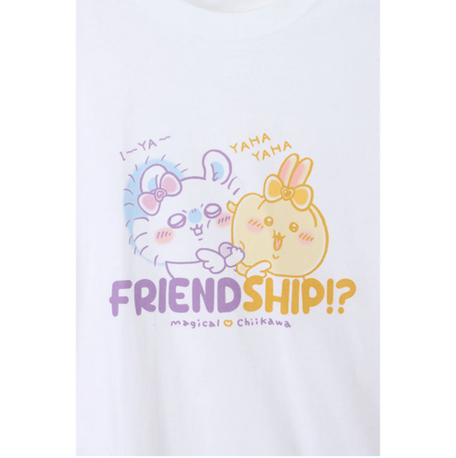 قميص اوساغي ومومونغا | Chiikawa Magical Chiikawa T-shirt FRIEND SHIP!? White