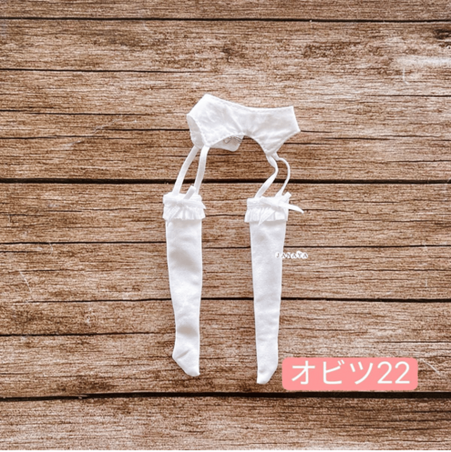 JANAYA – طقم جوارب مع رباط فخذ لدمى Obitsu 22