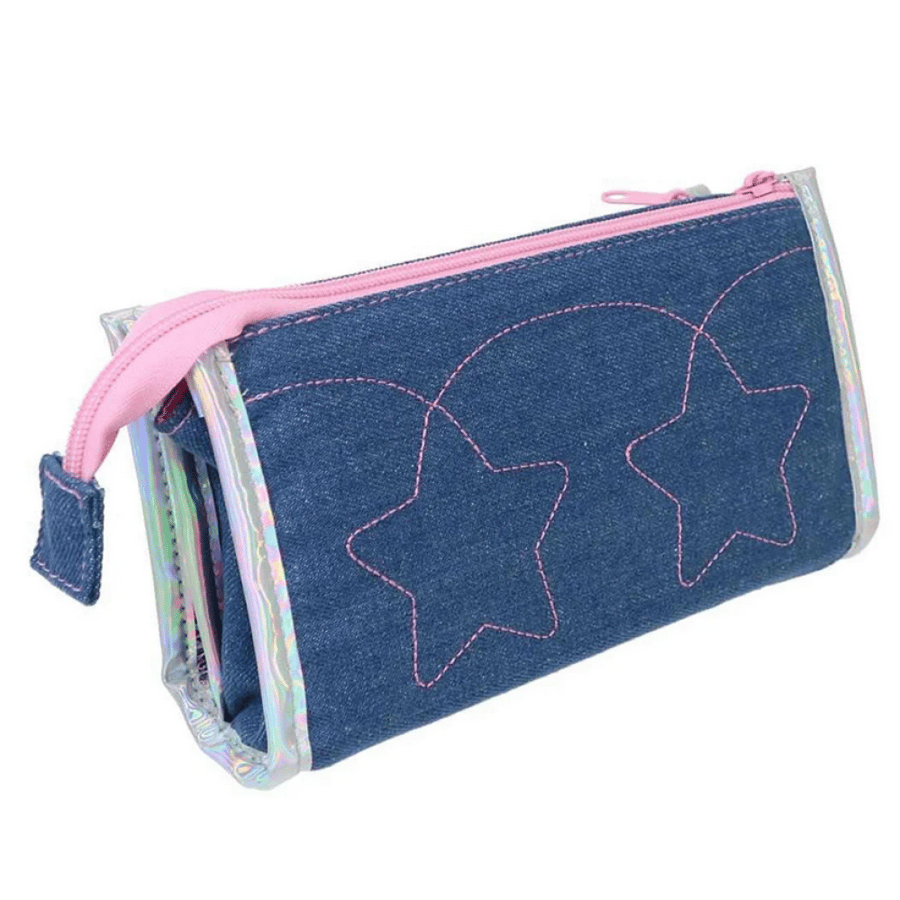 سانريو حقيبة جينز بسحّابين لاوساهانا | Sanrio Dual-zip Denim Pouch - Usahana