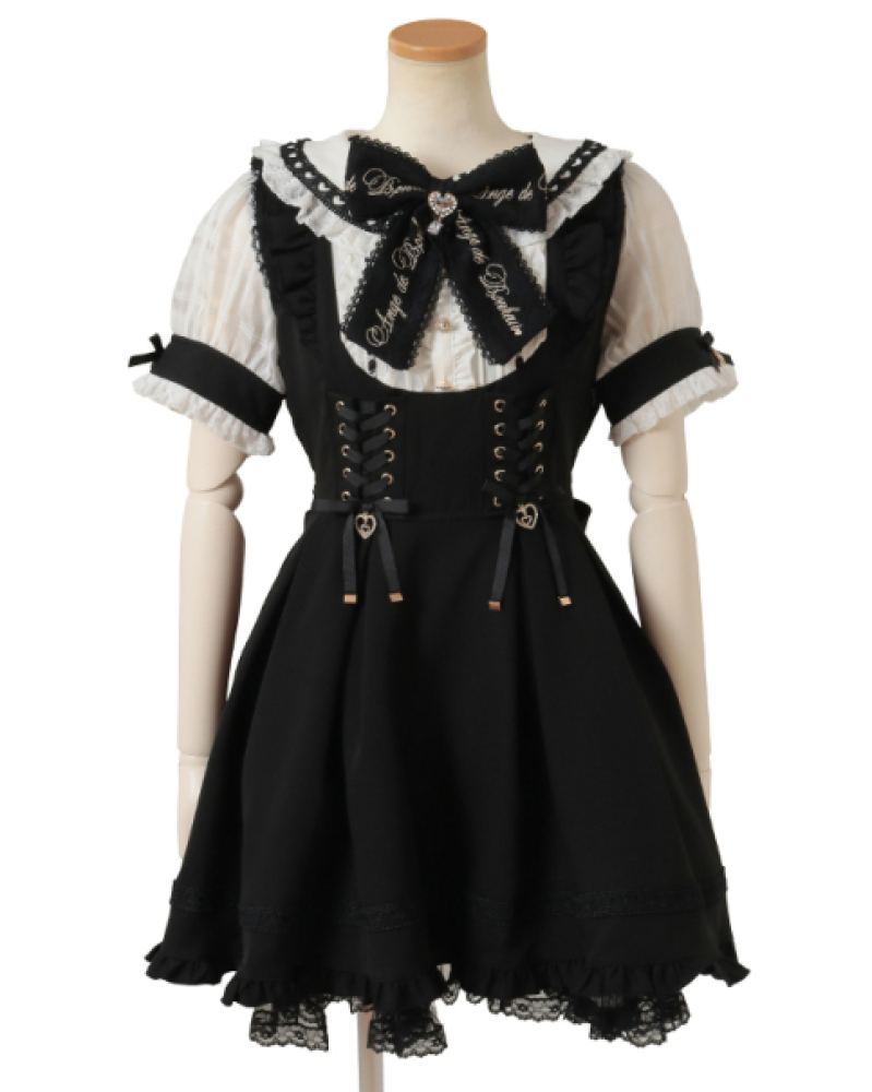 ليزليسا فستان القلب | Heart collar pleated ruffle dress