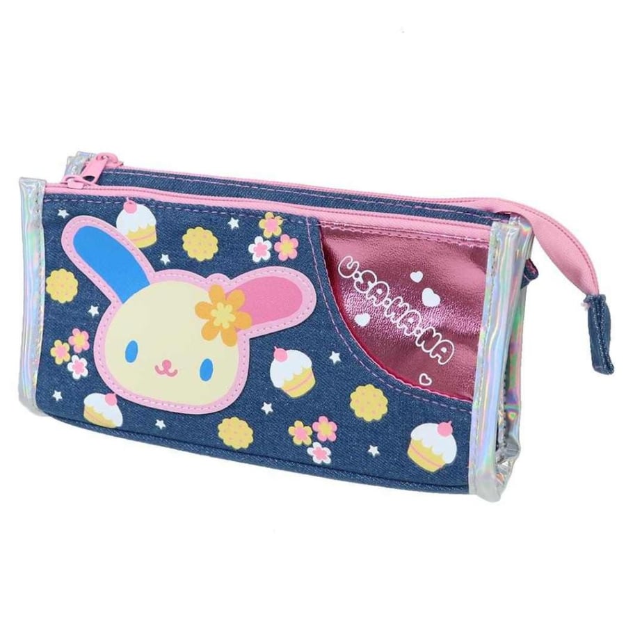 سانريو حقيبة جينز بسحّابين لاوساهانا | Sanrio Dual-zip Denim Pouch - Usahana