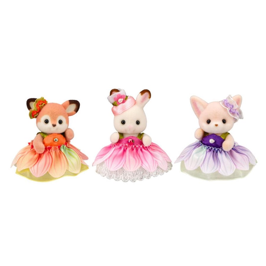 سلفانيان فاميليز الثلاثي الانيق | Sylvanian Famlilies Baby Trio (Floral Dress)