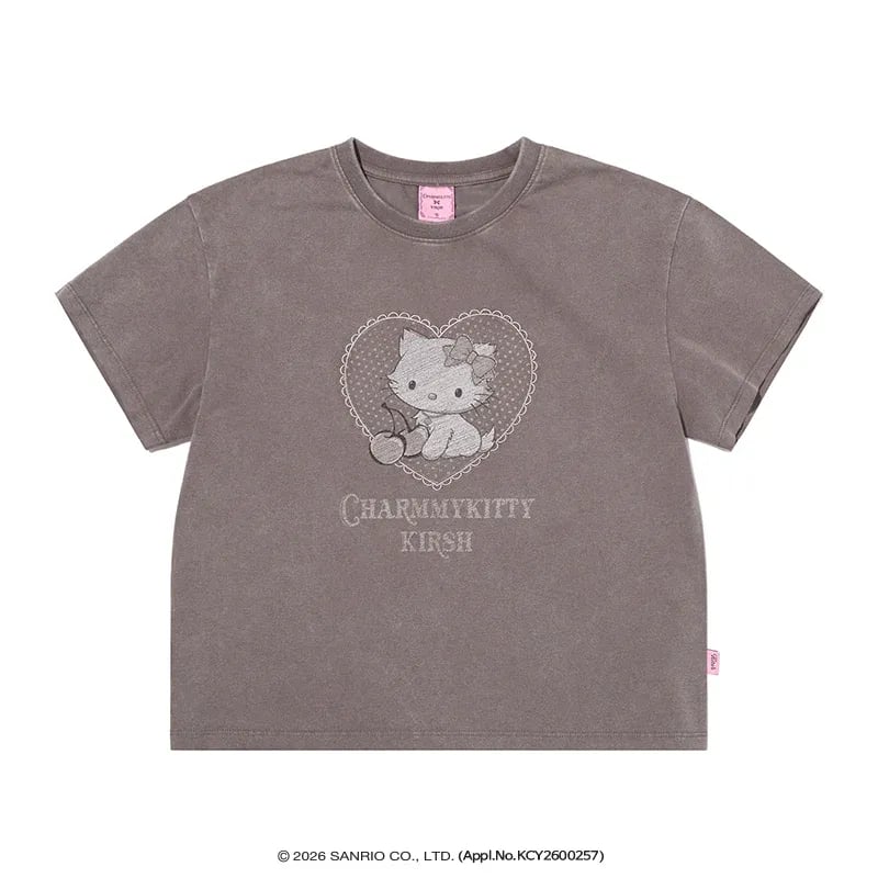 قميص قصير من كيرش x تشارمي كيتي | KIRSH X CHARMMYKITTY Pigment Semi-Crop T-Shirt