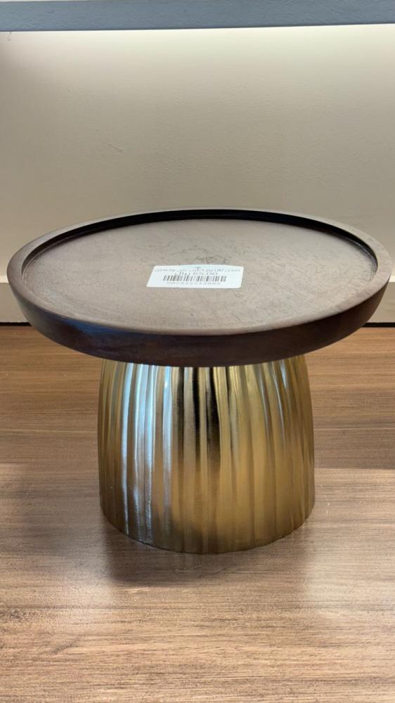Wooden and gold-colored serving tray