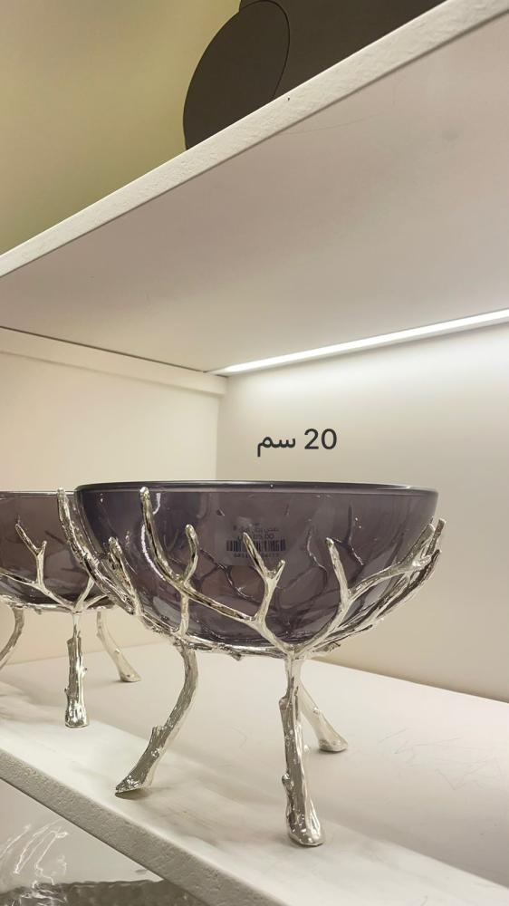 صحن زجاج ازرق