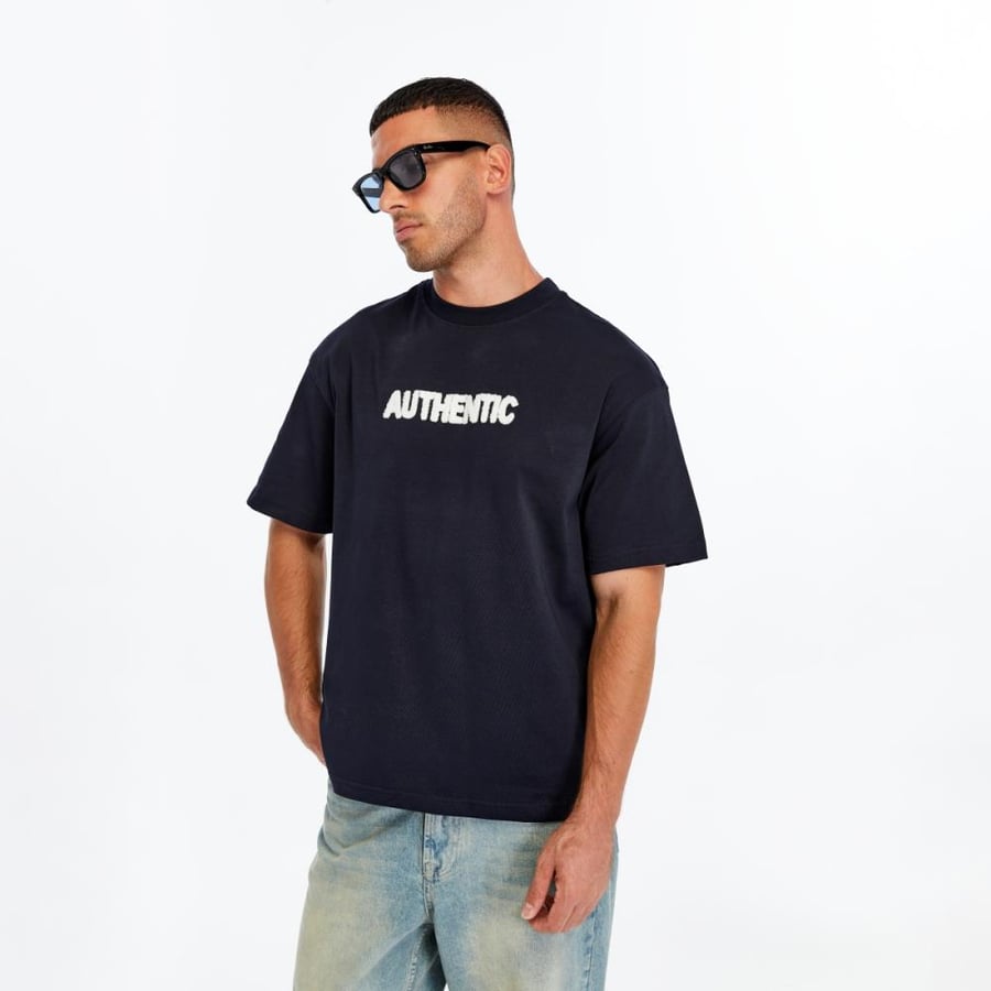 تيشرت كحلى أوفر سايز “AUTHENTIC”