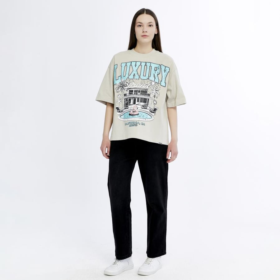 Beige “Luxury” T-Shirt  Boxy fit