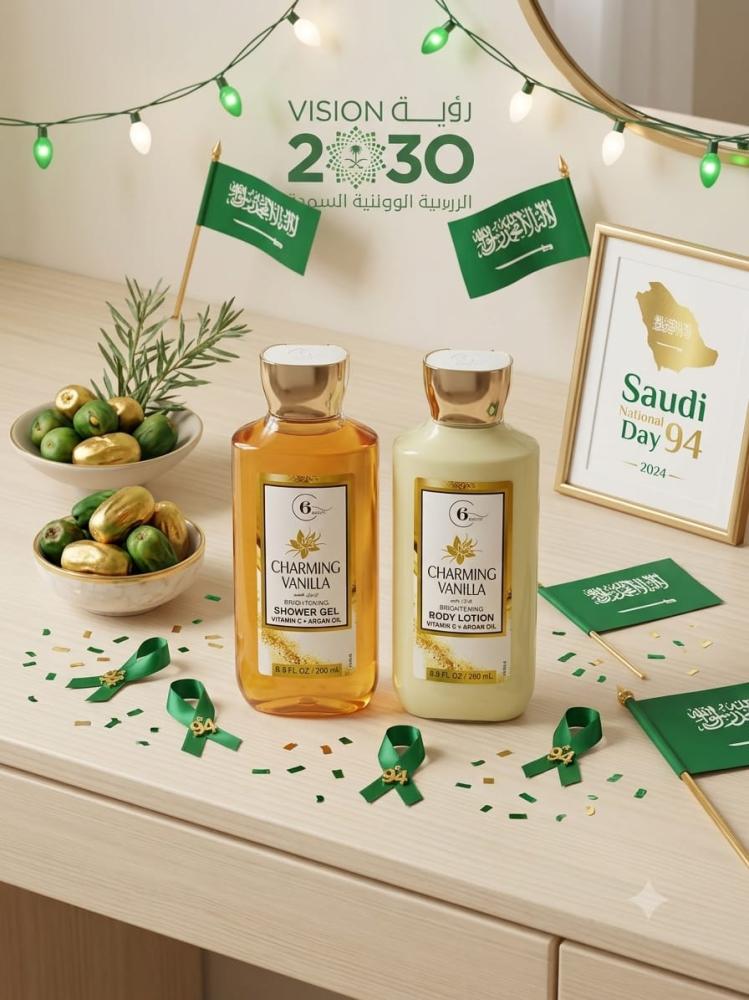طقم لوشن وجل استحمام Charming Vanilla رائحة الفانيليا، 2 زجاجة
