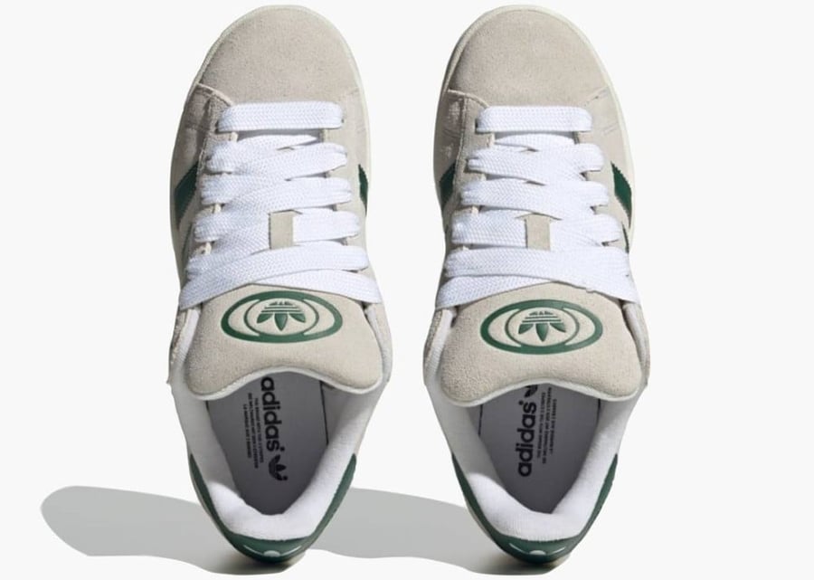 Adidas Campus 00s Crystal White Dark Green