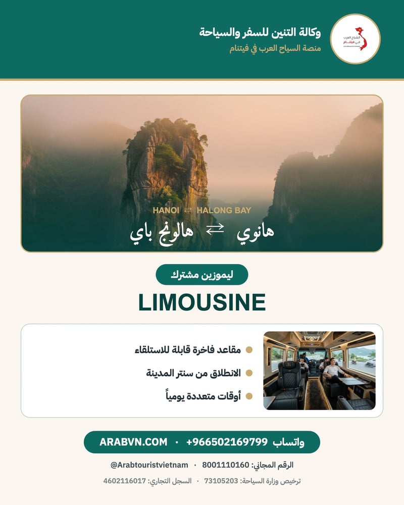 ليموزين مشترك بين هانوي الى هالونج باي – راحة فاخرة بسعر اقتصادي