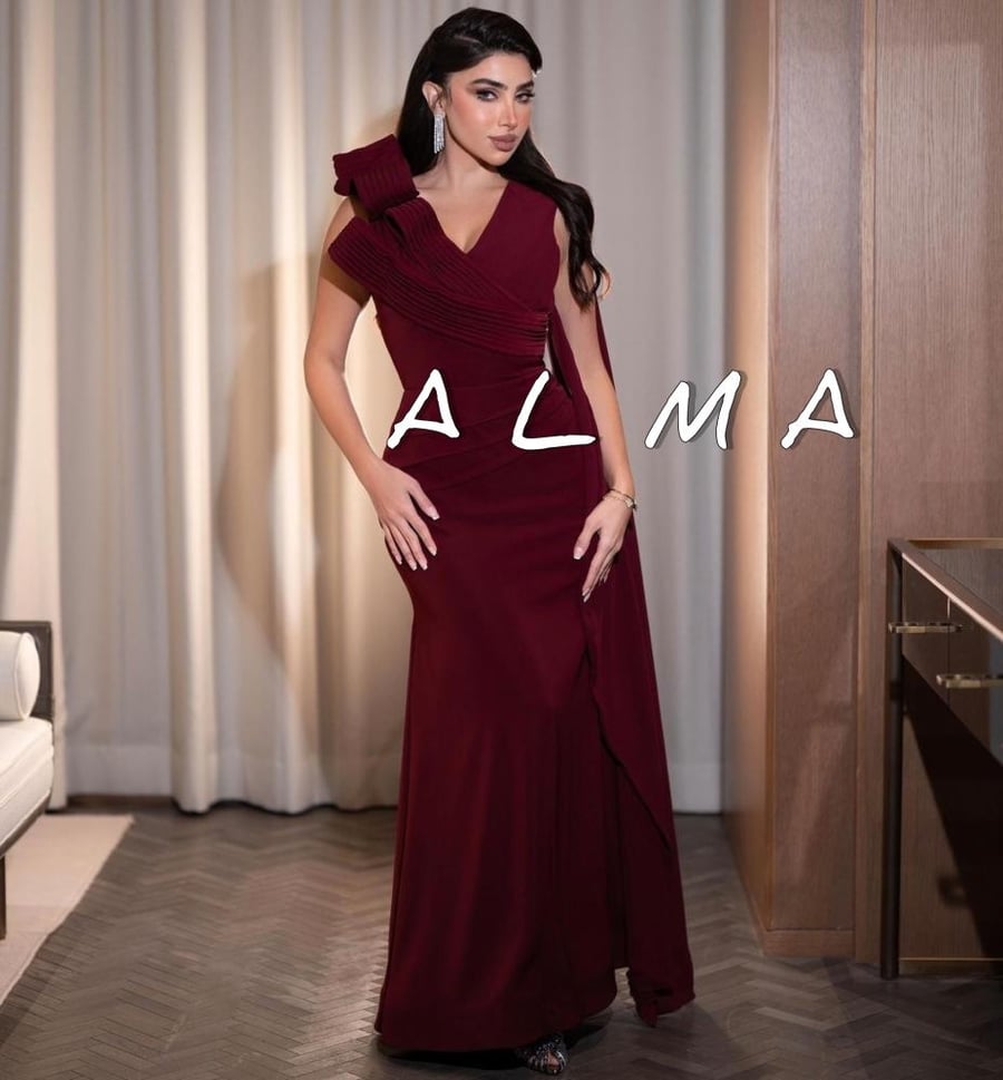 فستان سهره عنابي