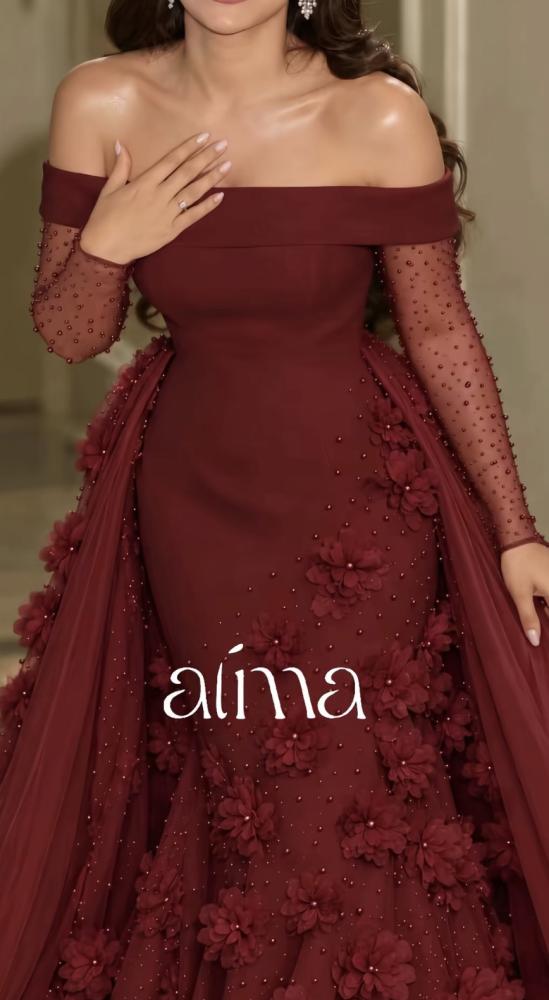 فستان مسره عنابي