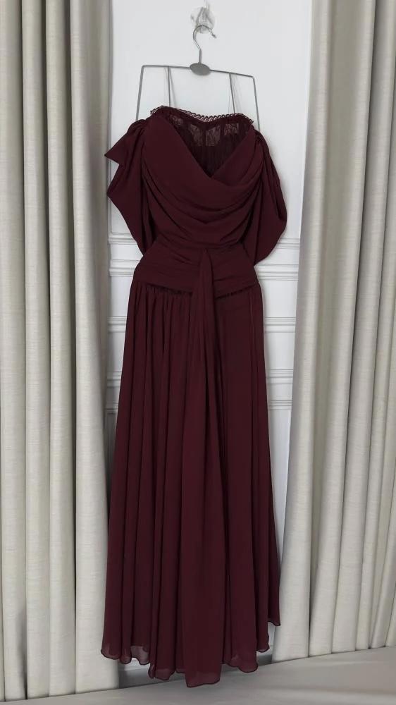 فستان سهره عنابي