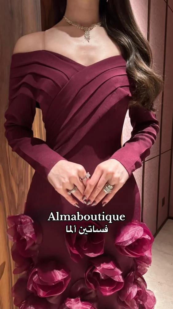 فستان سهره عنابي&موف