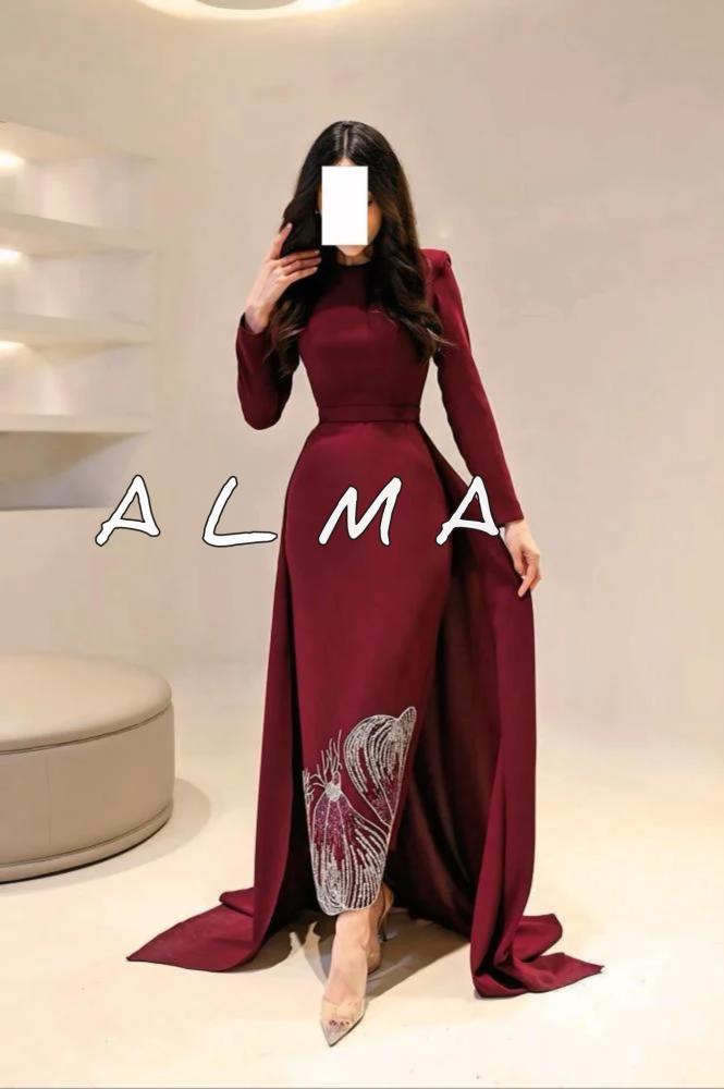 فستان سهره عنابي