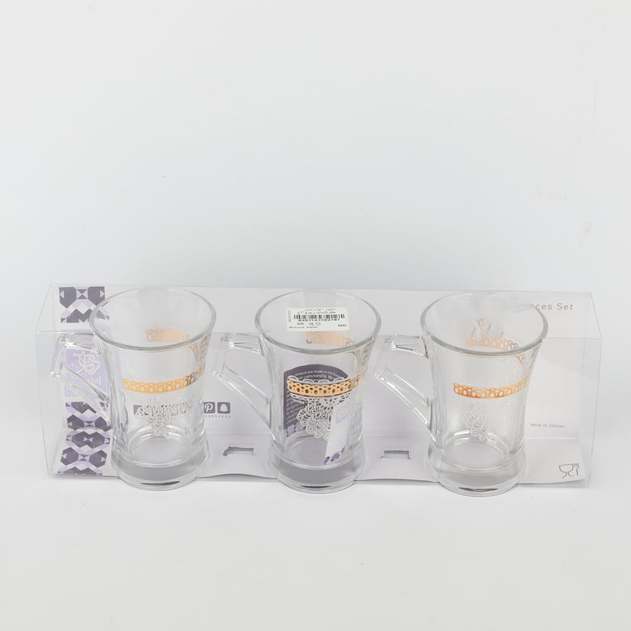 Glass cup set 3 pieces