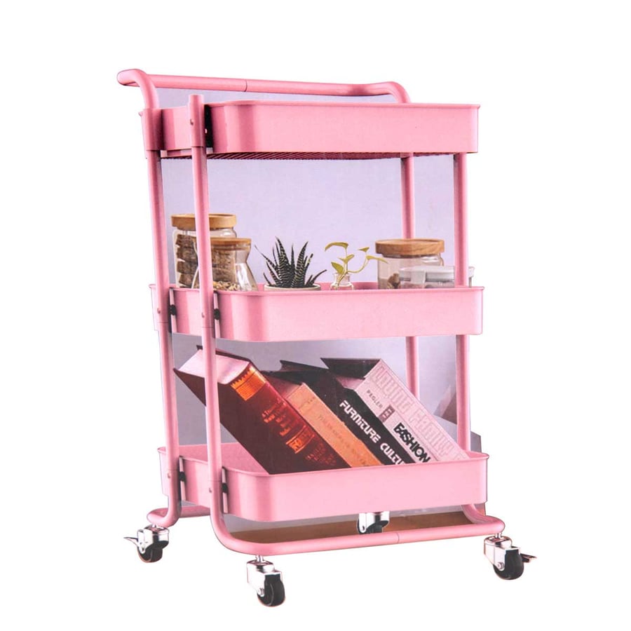 ارفف حديد 3 دور بكفرات PINK
