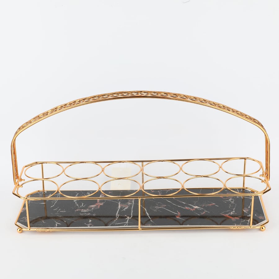 Gold steel cup carrier with 12 openings