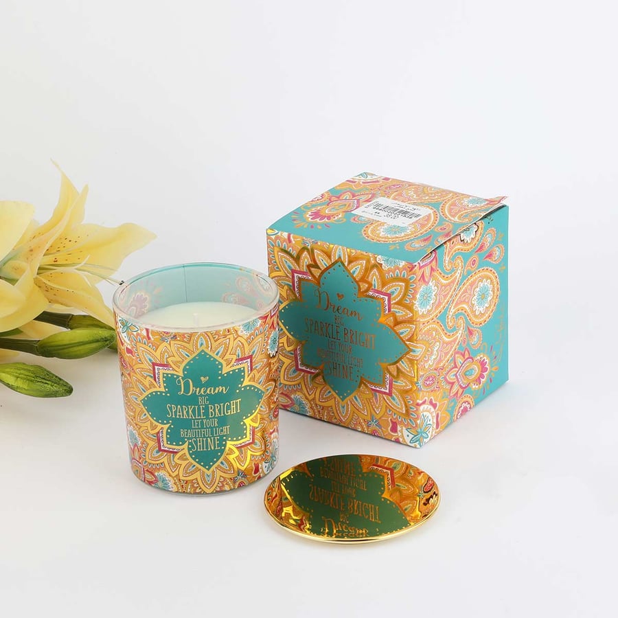 شمع معطر بكاس مقاس 10*9 سم