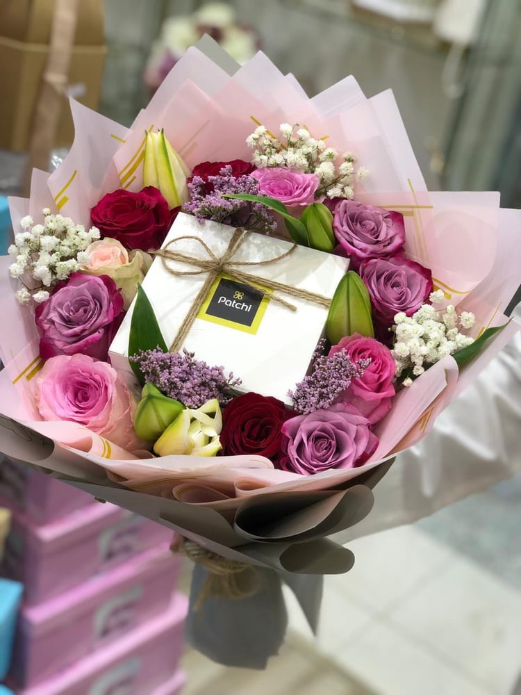 باقة ورد مع ربع باتشي