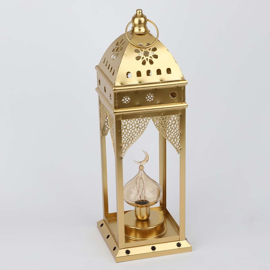 زينة  رمضان شكل فانوس ذهبي 43 سم