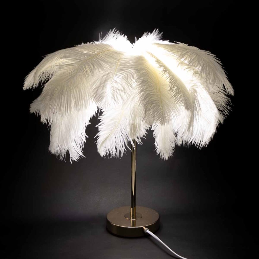Abjora white feather length 50 cm