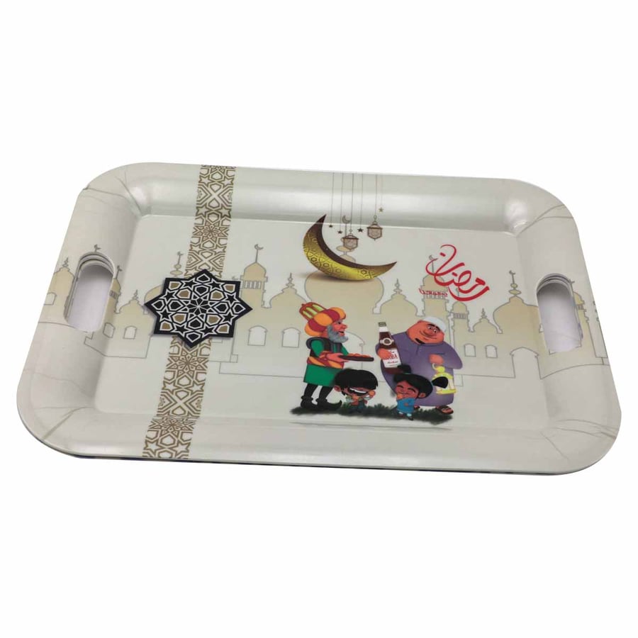 تبسي بلاستيك مزخرف بزينة رمضان 43*32 سم