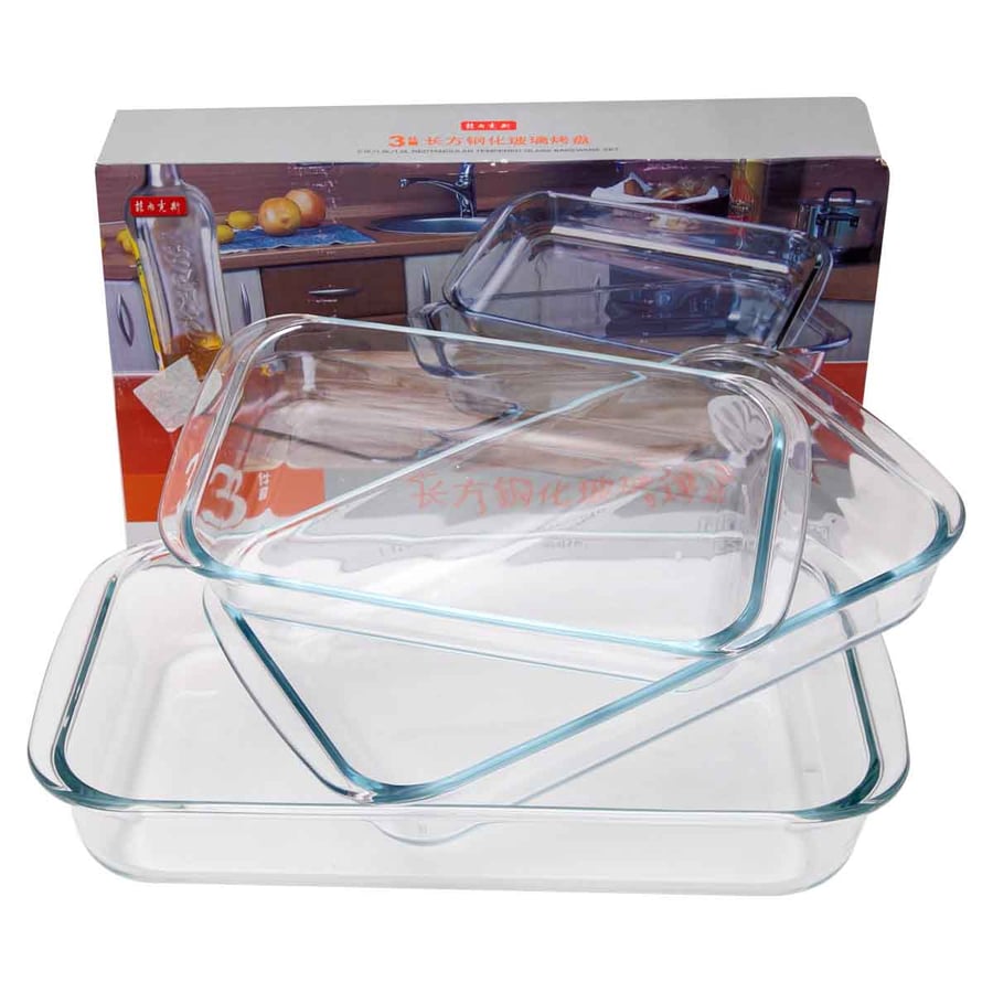 Rectangular Pyrex tray set, 3 pieces