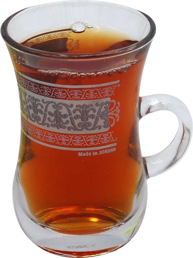 طقم كاسات شاهي مزخرف بفضي 6 حبات