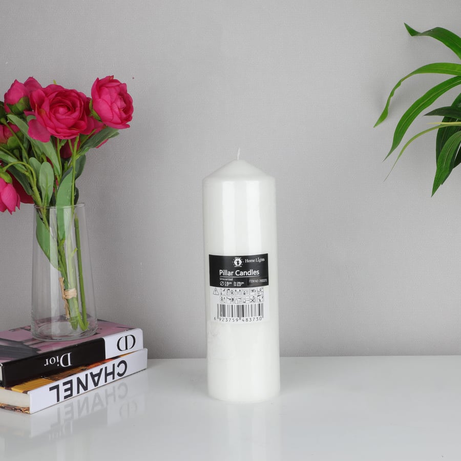 شمعة غير معطرة, أبيض 25سم